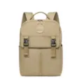 Sac a dos de loisir en nylon kaki, elegant sac quotidien avec boucles et fermeture eclair. - Kaki