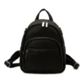 Sac a dos noir en cuir PU pour femme mode decontracté grand format voyage impermeable - Noir
