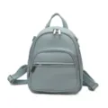 Sac à dos femme bleu clair en cuir décontracté, grand sac fourre-tout élégant pour le quotidien. - Bleu