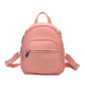 Sac à dos femme rose élégant casual en cuir PU souple petit sac d'épaule mode quotidienne - Rose