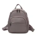 Sac à dos gris en cuir synthétique pour femme élégant sac de voyage journalier minimaliste - Violet