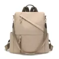 Sac à dos femme beige casual anti-vol élégant sac d'épaule de voyage pour usage quotidien - Beige