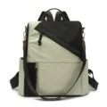 Women backpack casual anti-theft travel daypack stylish large capacity ladies school bag - Black/Green