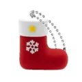 Llavero de silicona de calcetín de Navidad colgante 3D accesorio de decoración festiva - Calcetín de Navidad