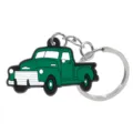 Leuke vintage truck sleutelhanger PVC cartoon auto sleutelring tas hanger decoratie - Groene Vintage Vrachtwagen