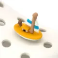 Jolis charms de chaussures 3D bateau de dessin animé PVC décoration pour sabots de jardin - Voilier et Ours