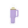 Closeup of purple tumbler charm for beach bag and hole bag DIY decoration detail. - 1107-05