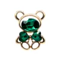 Pendentif chaussure ours en métal cristal sabots accessoires sac de plage déco or vert - 906-81