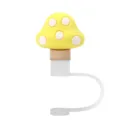 Lindo sombrero de paja de silicona con champiñón amarillo tapa antipolvo taza - Champiñón Amarillo