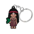 Detalle de llavero de personaje de dibujos animados de PVC, colgante de goma suave, accesorio - Forma de Tótem Aborigen(70118-08)