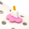 Joli charm de chaussures en PVC glace fondue pour sabots, accessoire de décoration 3D coloré. - Glace