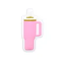 Pink tumbler cup shape DIY shoe charm bag accessory for beach bag hole bag decor SKU - 1.5 Buckles / 1107-04