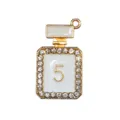 Luxury perfume bottle shoe charm rhinestone metal DIY clog accessories decorative pin - Number Perfume Bottle