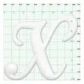 Witte cursieve letter K bedel DIY accessoire voor strandtassen en schoenversiering. - Witte Letter