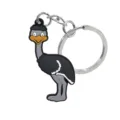 Lindo PVC dibujos animados avestruz llavero anillo metálico colgante bolsa encanto - Forma de Pájaro(70118-01)