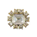 Metal shoe charm crystal detail closeup view luxury rhinestone decoration accessory for clogs - 906-20