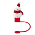 Joli couvre-paille en silicone en forme de bonhomme de neige de Noël, protecteur anti-poussière. - Bonhomme de neige / Adapté aux pailles d'environ 8 mm