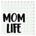 Ciondolo per scarpe in silicone con scritta MOM LIFE, ideale per decorare borse da spiaggia. - Vita da mamma / Bottoni da 1,5 cm