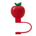 Lindo protector de pajita de silicona manzana roja 3D accesorio decoración taza - Ajuste para Paja de 8mm / Manzana Roja
