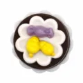 Detail view of cute 3D cake candy PVC shoe charms for garden clogs shoe decoration accessories. - 323-06