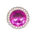Pendentif de sabot en cristal rose boucle en métal accessoire de chaussure DIY pour femme - Style Pétale de Pierre Précieuse Synthétique Rose