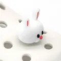 Cute 3D white rabbit shoe charm PVC cute animal shoe decoration accessory for garden shoes - 308-45 Rabbit