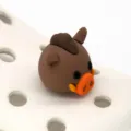 Cute 3D wild boar shoe charms PVC cartoon animal accessories for garden clogs and sandals DIY. - 308-46 Wild Boar