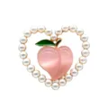 Charmant pendentif de sac cœur pêche et perle, élégant accessoire rose pour sacs de plage. - Boucles 1.5 / Cœur rose 11903-43