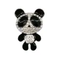 Breloque de chaussure panda en strass brillant pour sabots, accessoire de décoration animal - 905-17