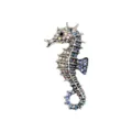 Breloque de chaussure en métal hippocampe strass coloré accessoire cristal DIY chaussures - 11906-118