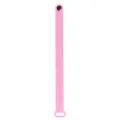 Pink silicone wristband metal snap button bracelet daily wear adjustable casual accessory fashion - Plain / 23cm / Pink