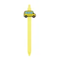 Lindo bolígrafo de gel de autobús escolar amarillo bolígrafo retráctil de plástico - Diseño de autobús escolar