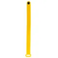 Yellow silicone slap bracelet wristband with metal snap button for sports and daily wear - Plain / 23cm / Yellow