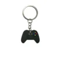 Llavero de mando de juego de silicona negra con anillo metálico, accesorio para bolso. - 258-06 Llaveros