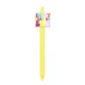Stylo a bille retractable jaune avec joli patch citation de professeur pour ecole bureau 1pc - Forme de Patch de Lettre