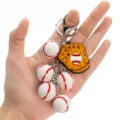 Llavero de béisbol 3D con guante y mini balones deportivos, ideal colgante perfecto para bolso. - Bolsa de polietileno / Estilo Béisbol