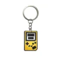 Llavero retro con forma de consola de juegos portátil amarillo anillo metálico colgante - 258-08 Llaveros