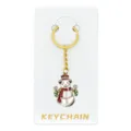 Kerst Strass Sneeuwpop Metaal Sleutelhanger Hanger Goudkleurig Tas Hanger Accessoire - Sneeuwpop