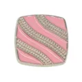 Sweet pink rhinestone square shoe charm metal decoration for clogs trendy DIY shoe accessories - 907-136