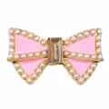 Encantador dije de zapato con lazo rosa decorado con perlas y cristal para zuecos. - Lazo / Rosa