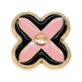 Pink metal clog shoe charm flower accessory stylish enamel decorative buckle for shoes - 907-138