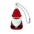 Lindo llavero colgante de Papá Noel de silicona con cadena para decoración navideña. - Papá Noel