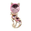 Crystal cat shoe charm metal DIY accessory sparkling rhinestone pink gem clogs decoration - 906-107