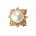 Luxury metal clog shoes charms pearl rhinestone DIY shoe buckle decorative accessories variant - Large Pearl Flower