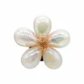 Pearl flower shoe charm, iridescent five-petal flower with gold stamen for garden shoes. - Iridescent Pearl Flower