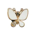 Gold butterfly shoe charm metal shoe decoration sparkling rhinestones cute footwear accessories - Metal Butterfly