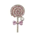 Charm de sac sucette en strass étincelant avec cristaux roses et perle pour sacs de plage. - Sucette 11906-84