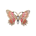 Breloque Chaussure Papillon Métal Émail Strass Accessoire Sabot DIY Décoration Rose - Papillon Dégradé
