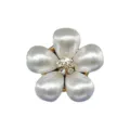 Pearl flower shoe charm for clogs and tote bags DIY decorative accessories metal buckle - Five Petal Pearl Flower Style(904-02) / White
