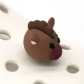 Cute 3D cartoon horse shoe charm for clogs, fun PVC shoe decoration accessory for kids. - 308-51 Pony